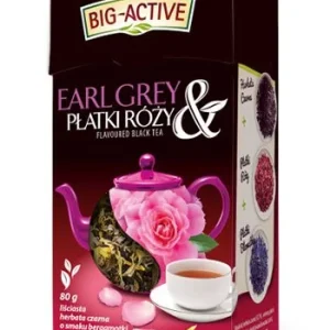 Herbata Czarna Earl Grey Płatki Róży Big Active 80g