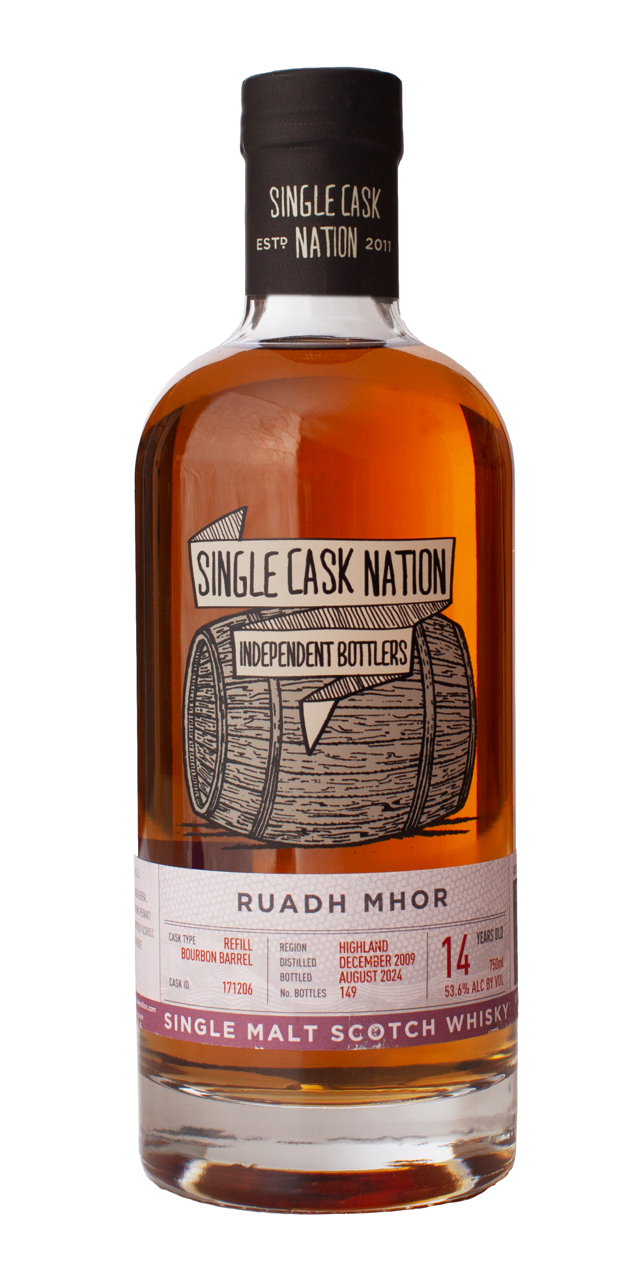Single Cask Nation – Ruadh Mhor 2009 14 Years Old Cask 171206 Refill Bourbon Barrel (750 ml) 53.70%