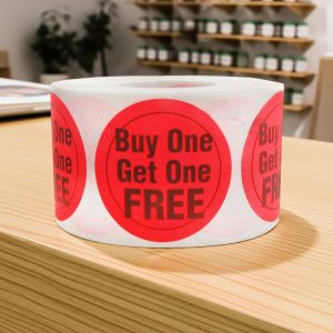 Buy 1 Get One Free Label Stickers – 500/roll