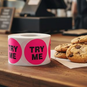 Try Me Label Stickers – 500/roll