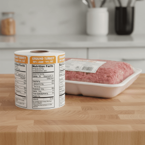 Ground Turkey 90% Lean Nutritional Label Butcher Sticker – 1000/roll