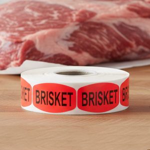 Brisket Day-Glo Label Butcher Sticker – 1000/roll