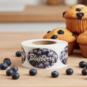 Blueberry Label Bakery Flavor Stickers – 500/roll
