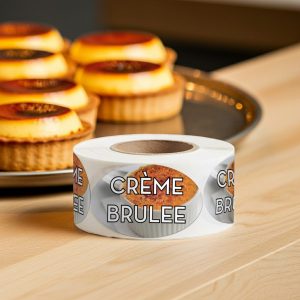 Creme Brulee Label Bakery Flavor Stickers – 500/roll