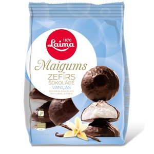 Sweets, Marshmallow “Maigums” Zefir in chocolate with vanilla flavour Laima 200g