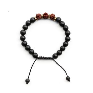 Bracelet Shaligram & Rudraksha 21 beads 7 mm